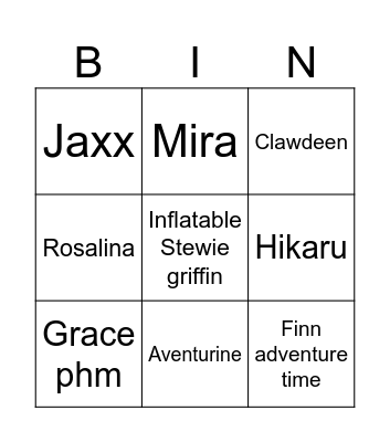 Friday Bingo Card