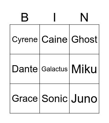 Saturday Bingo Card