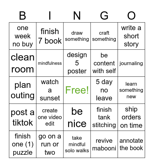summer 2026 bingo Card