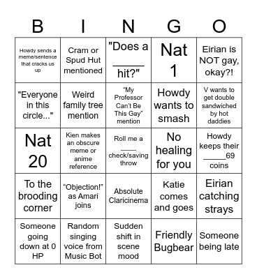 DnD Bingo Card