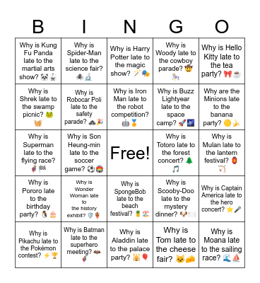 B16 L14 Why is Moana late to the sailing race? 🌊⛵ Bingo Card