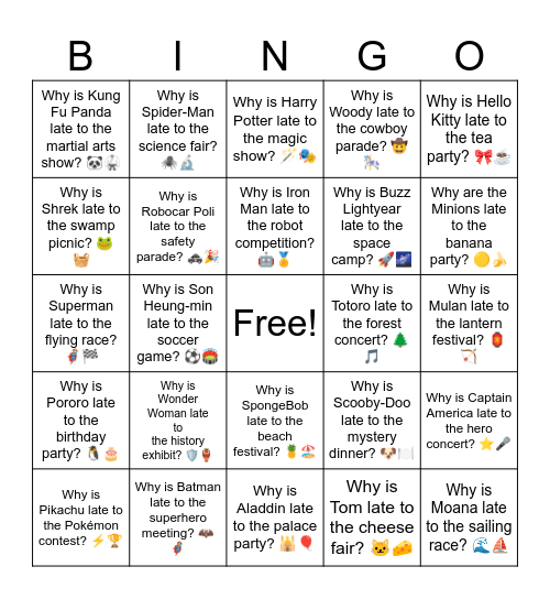 B16 L14 Why is Moana late to the sailing race? 🌊⛵ Bingo Card