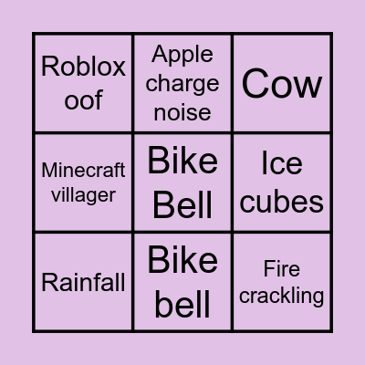 Sound Bingo Card