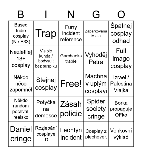 Animefest 2026 Bingo Card