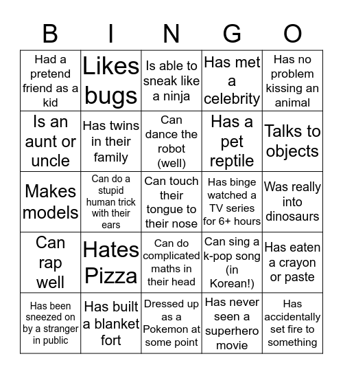 Celebrate Weirdness  Bingo Card