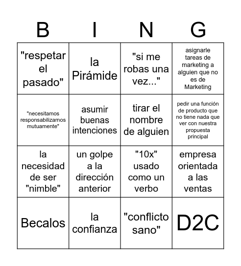 Asunto muy serio Bingo Card
