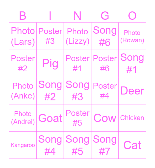 Big Baby Bonanza Bingo Card
