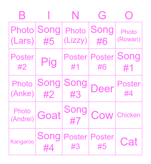 Big Baby Bonanza Bingo Card