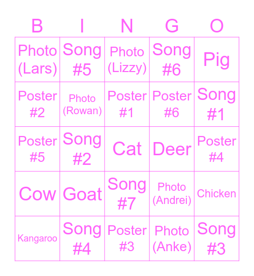 Big Baby Bonanza Bingo Card