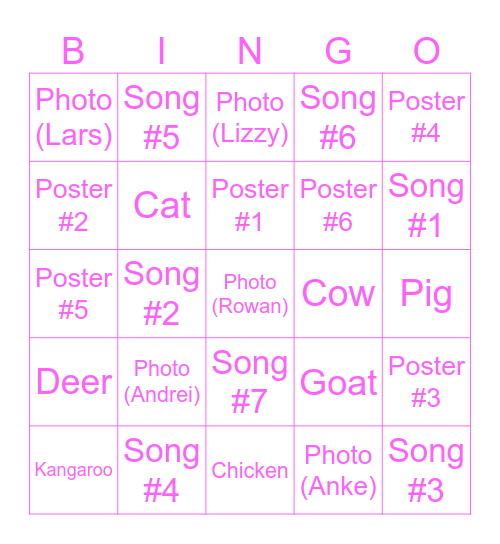 Big Baby Bonanza Bingo Card
