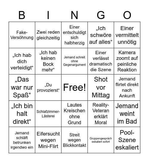 Germany shore Bingo 2.0 Bingo Card