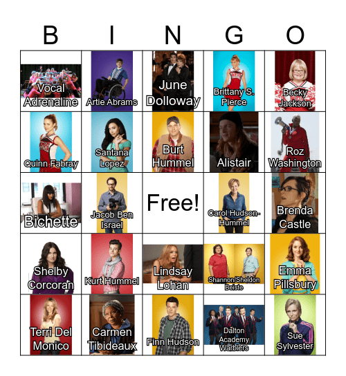 Glee-ngo Bingo Card
