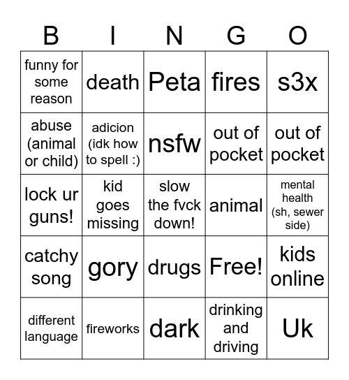 Psa Bingo Card