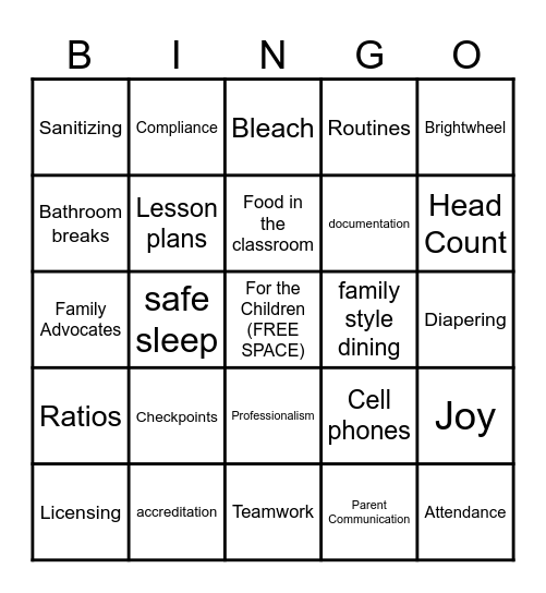 GASA STAFF MEETING Bingo Card