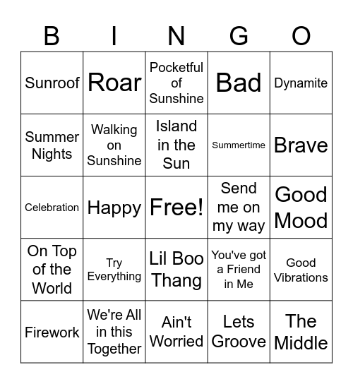 End of Year/HELLO SUMMER! Bingo Card