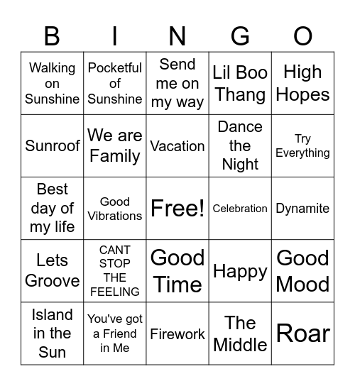 End of Summer/HELLO SUMMER Bingo Card