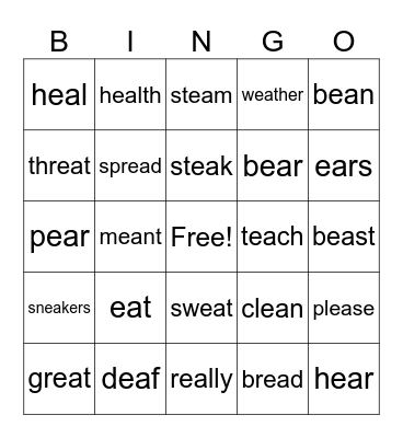 Ea Review Bingo Card