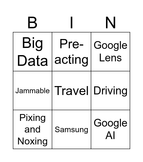 AI Bingo Card
