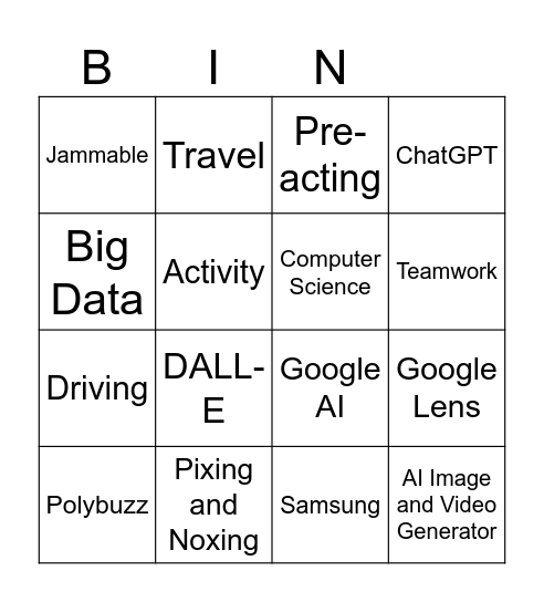 AI Bingo Card