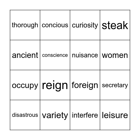IM Bingo Card