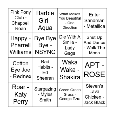 Broad Oak Bingo Card