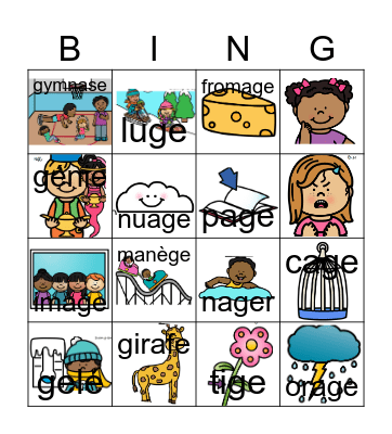G doux Bingo Card