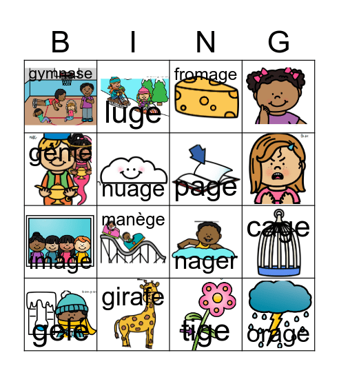 G doux Bingo Card