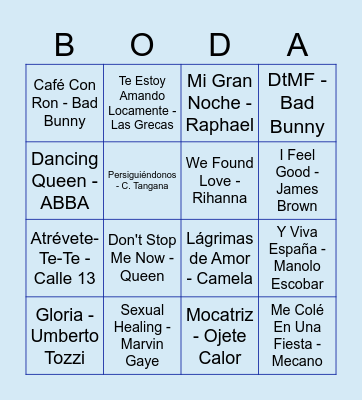 Bingo Musical! Bingo Card