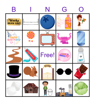 Charlie and the Chocolate Factory Book Bingo Card