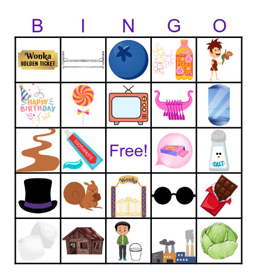 Charlie and the Chocolate Factory Book Bingo Card