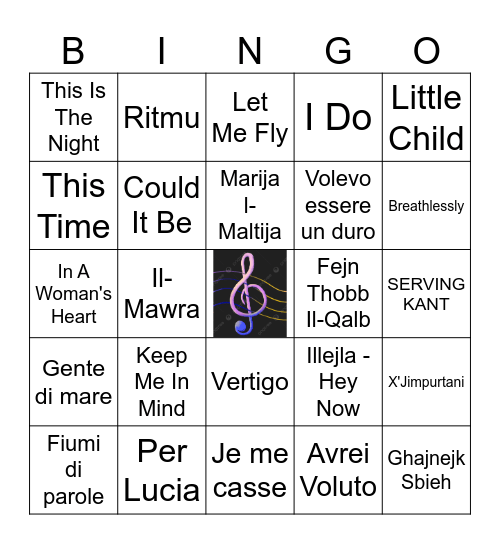 Maltese Euro V Lovers Bingo Card