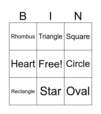 Shapes Bingo Card