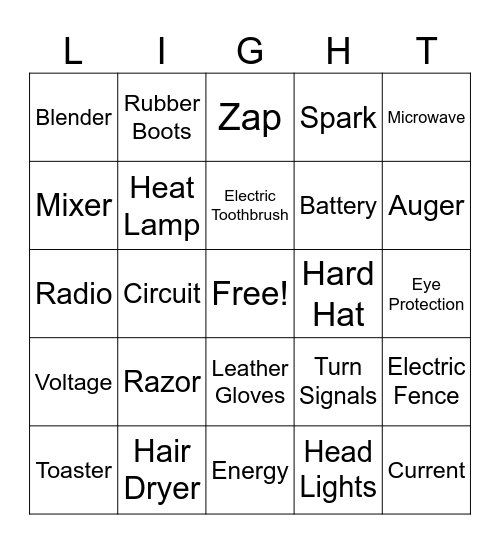 ELECTRIC BINGO Card