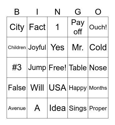 GED: Review-Game 2 Bingo Card