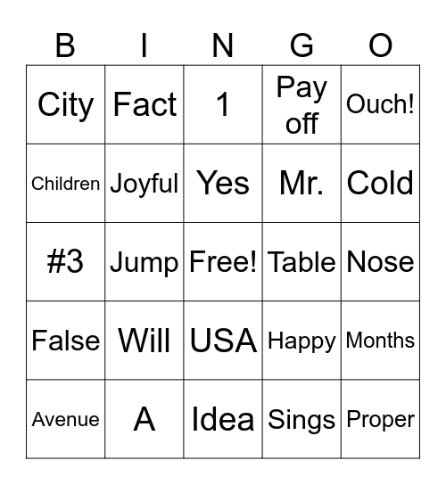 GED: Review-Game 2 Bingo Card