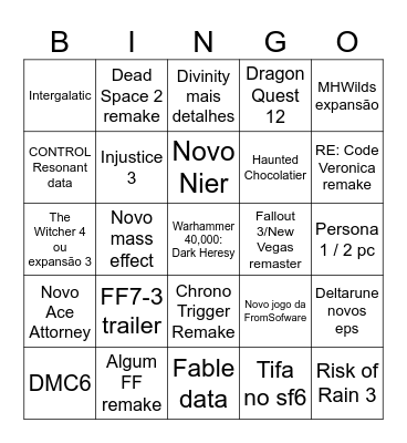 Hopium Bingo Card