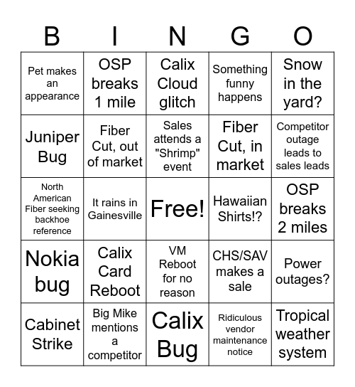 IQF Bingo Bingo Bongo Bingo Card