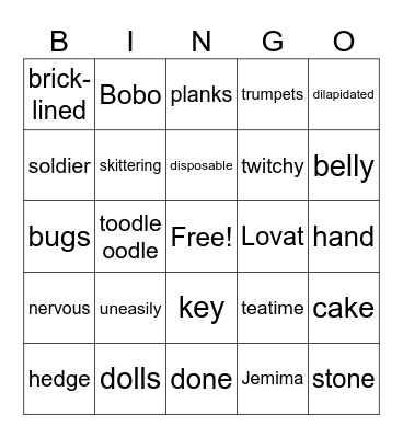 Final Coraline Bingo Card