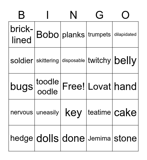 Final Coraline Bingo Card