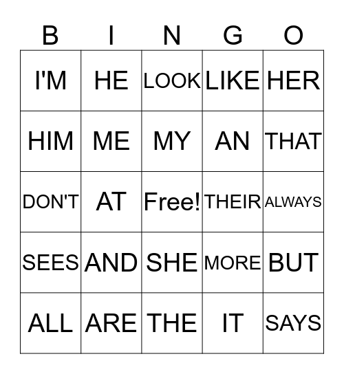 I Hate My Hair! Bingo Card