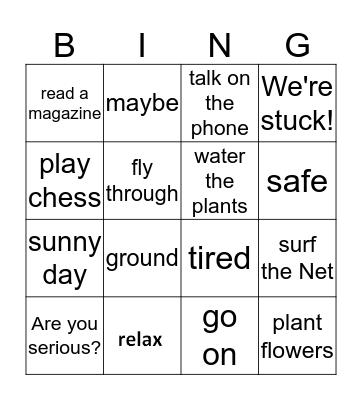 Dictation Unit 5a Bingo Card