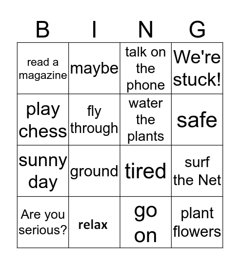 Dictation Unit 5a Bingo Card
