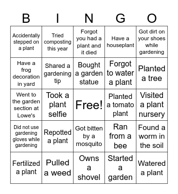 "SIP and POT" Bingo Card
