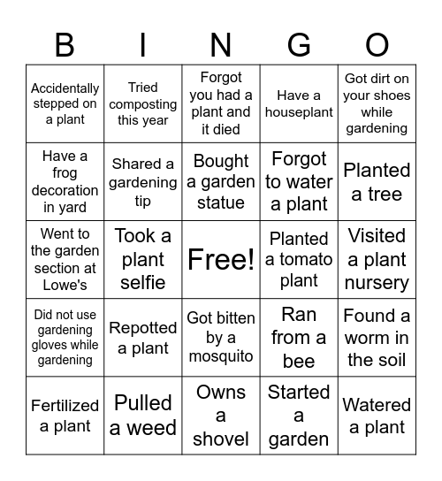 "SIP and POT" Bingo Card