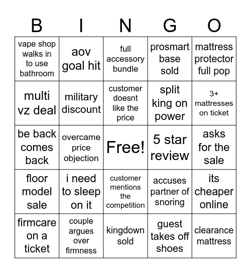 sleep expert bingo Card