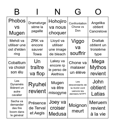 La libération des temples Bingo Card