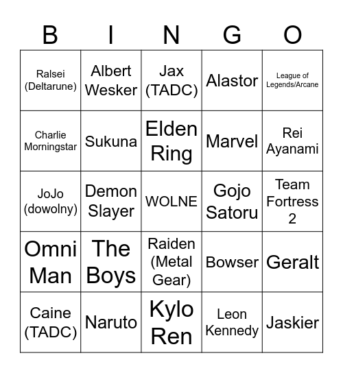 PYRKON 2026 COSPLAY Bingo Card