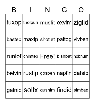 Wilson 3.1 Nonsense Bingo Card