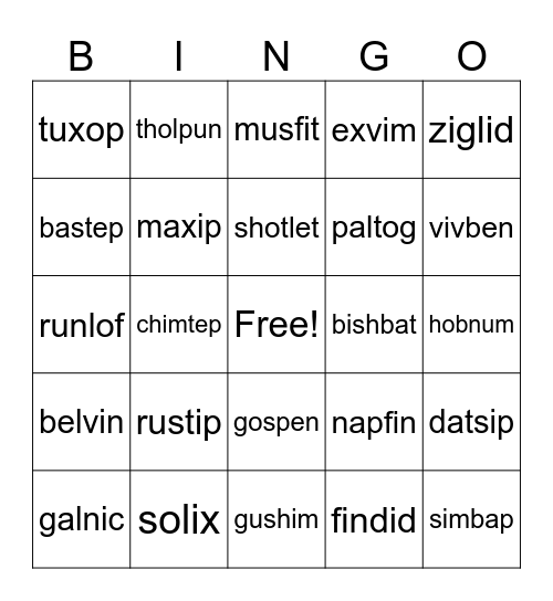 Wilson 3.1 Nonsense Bingo Card