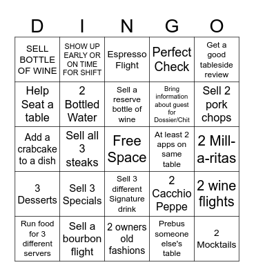 SERVER Dingo Bingo Card